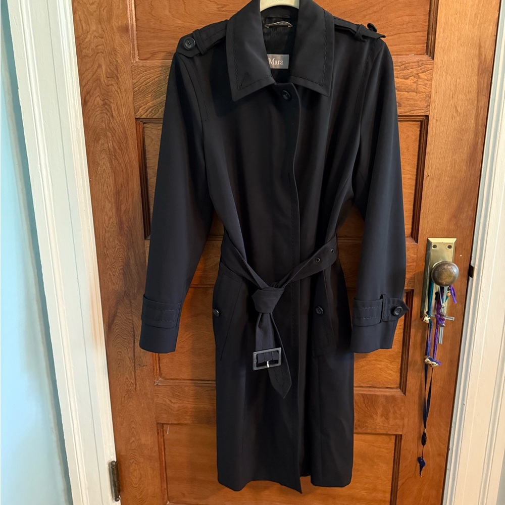 Max Mara Black Trench Coat with Belt